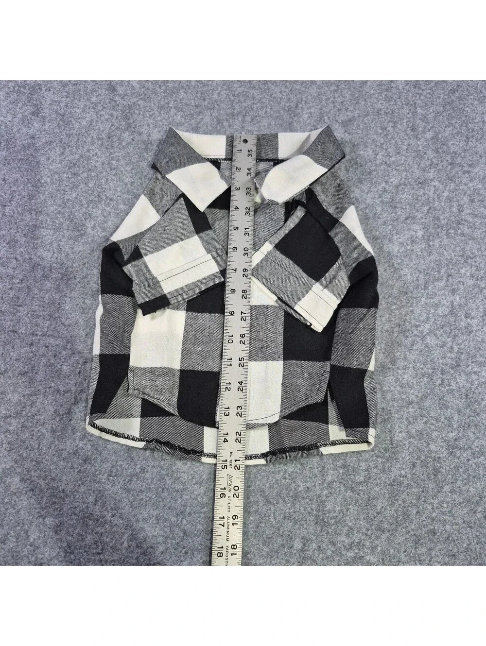 New Old Navy Pet Flannel Black & White Checked Christmas Sz Med Cute Puppy